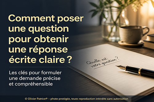 Poser une question pour obtenir une réponse écrite claire