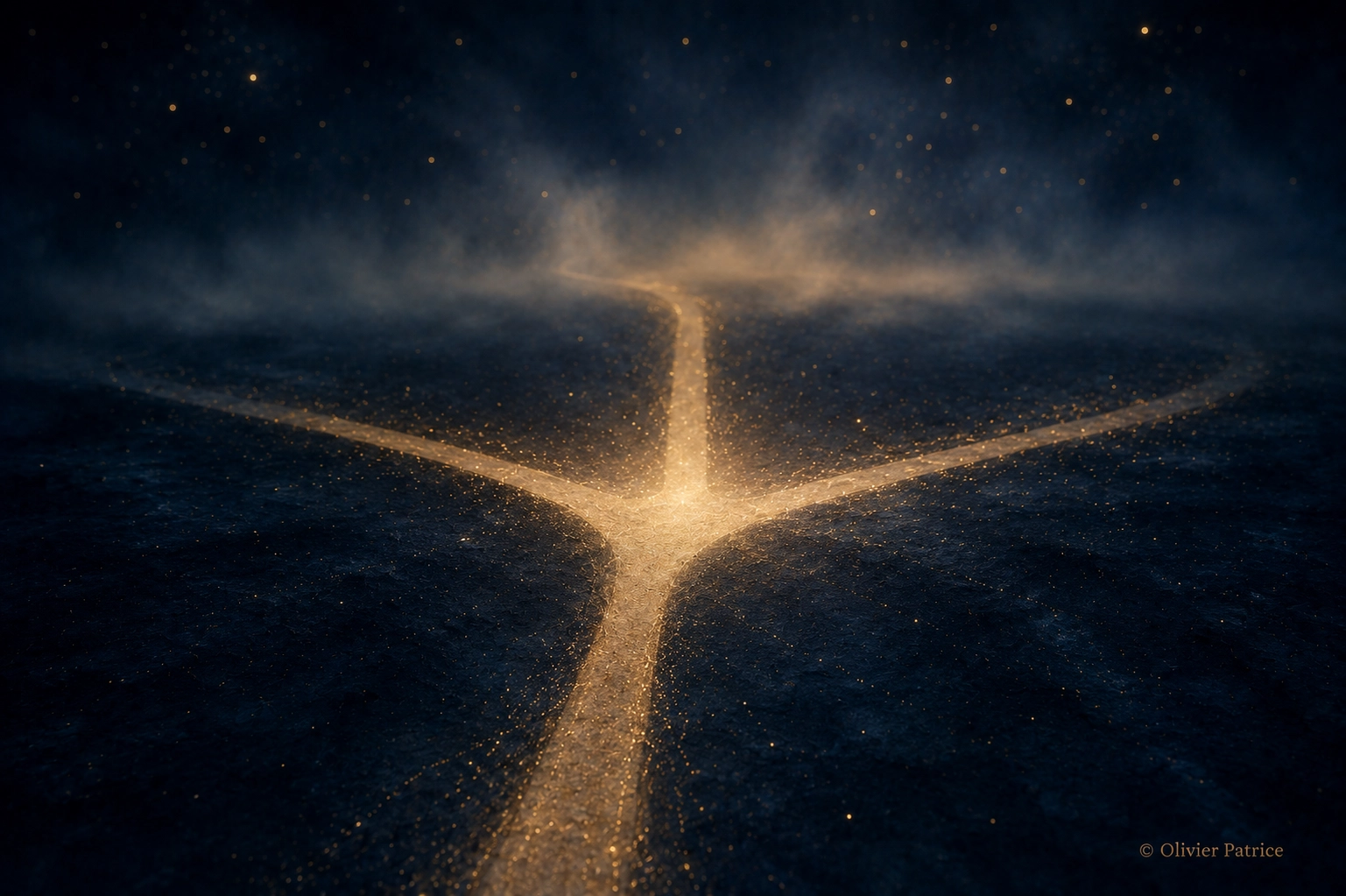 Libre arbitre en voyance avec plusieurs chemins symboliques