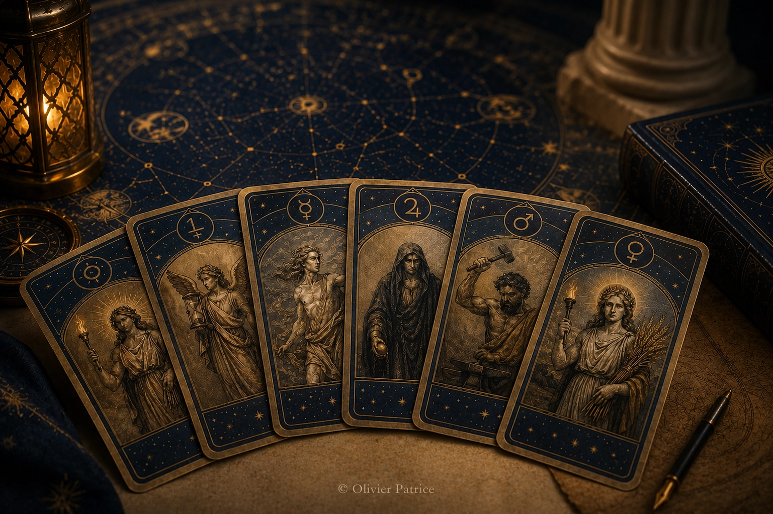 Oracle des dieux inspiré de la mythologie grecque et des influences planétaires